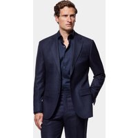 Hawes & Curtis Tailored Fit Dark Blue Check 1913 Suit Jacket | Wool Flannel | Plaid | Men's