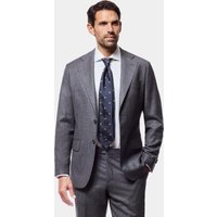 Hawes & Curtis Tailored Fit Grey Crosshatch 1913 Suit Jacket | Wool Flannel | Plain | Men's