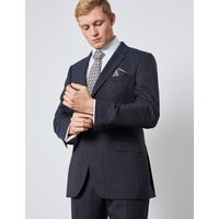 & Slim Fit Charcoal & Prince Wales Check Suit Jacket short