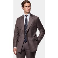 Hawes & Curtis Tailored Fit Brown Stripe 1913 Suit Jacket | Italian Wool | Striped | Men's