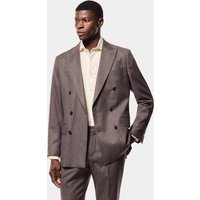 Hawes & Curtis Tailored Fit Brown Mouliné 1913 Suit Jacket | Wool Flannel | Plain | Men's