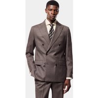 Hawes & Curtis Tailored Fit Brown Mouliné 1913 Suit | Wool Flannel | Plain | Men's
