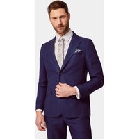Hawes & Curtis Tailored Fit Royal Blue Herringbone 1913 Linen Suit Jacket | Plain | Men's
