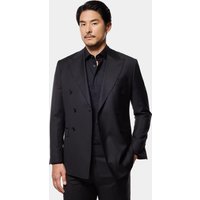 Hawes & Curtis Slim Fit Black Twill Suit Jacket | Wool | Plain | Men's