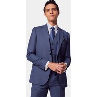 Hawes & Curtis Slim Fit Mid Blue Sharkskin Suit | Wool | Plain | Men's