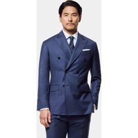 Hawes & Curtis Tailored Fit Dark Blue Suit | Wool Flannel | Plain | Men's