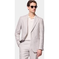 Hawes & Curtis Tailored Fit Light Grey Linen Suit Jacket | Plain | Men's