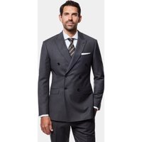 Hawes & Curtis Slim Fit Charcoal Shadow Stripe Suit Jacket | Wool Flannel | Striped | Men's