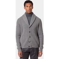 Hawes & Curtis Grey Shawl Cardigan | Wool | Plain | Men's