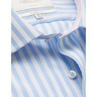 & Non Iron Blue & Bold Stripe Classic Fit Shirt Contrast Detail & Breast Pocket Single Cuffs 16" collar 34" sleeve