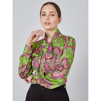 & Green & Paisley Pussybow Blouse