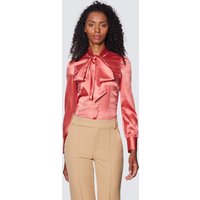 & Brick Fitted Pussy Bow Blouse
