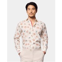 & Slim Fit Cream & Seashell Shirt