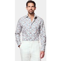 & Slim Fit & Red Paisley Diamond Weave Shirt Long