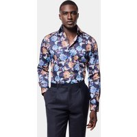 & Slim Fit & Orange Floral Shirt