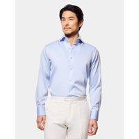 & Slim Fit Twill Non Iron Shirt Contrast Detail Long