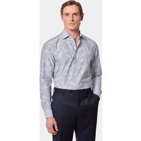 Hawes & Curtis Slim Fit Light Blue Jacquard Stripe Curtis Shirt | Cotton | Striped | Men's