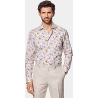 & Slim Fit Lilac & Floral Shirt Long
