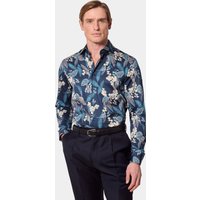 Hawes & Curtis Slim Fit Navy & Blue Floral Curtis Shirt | Navy/Blue | Cotton | Men's