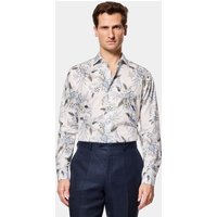 & Slim Fit & Blue Paisley Diamond Weave Shirt