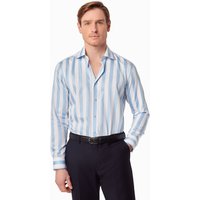 & Slim Fit Blue & Stripe Shirt