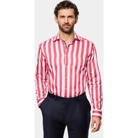 Hawes & Curtis Slim Fit Red & White Stripe Curtis Shirt | Red/White | Cotton | Striped | Men's