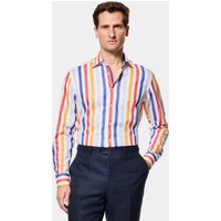 & Slim Fit Blue & Stripe Shirt