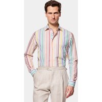 & Slim Fit & Purple Stripe Shirt