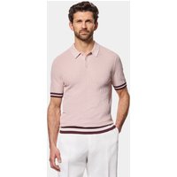 & Premium Tipped Textured Rib Knit Polo Shirt