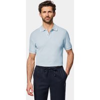 Hawes & Curtis Light Blue Tipped Piqué Polo Shirt | Cotton | Men's