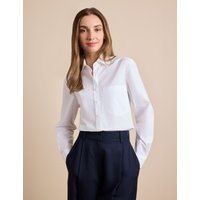 Hawes & Curtis Relaxed Fit White Shirt | Chest Pocket | Cotton | Plain | Women's