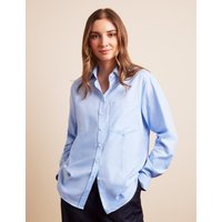 Hawes & Curtis Relaxed Fit Blue Shirt | Chest Pocket | Cotton | Plain | Women's