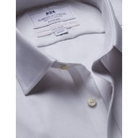 Hawes & Curtis Extra Slim Fit Grey & White Textured Weave Non-Iron Shirt | Grey/White | Men's