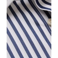 Hawes & Curtis Slim Fit Navy & White Bold Stripe Non-Iron Shirt | Contrast Detail | Navy/White | Striped | Men's
