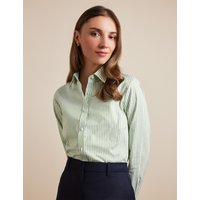 & Semi Fitted Green & Bengal Stripe Executive Shirt