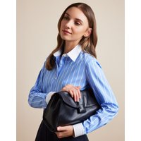 & Semi Fitted Blue & Stripe Shirt Contrast Detail