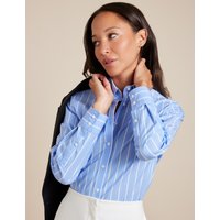 & Semi Fitted Blue & Stripe Shirt