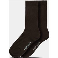 & Chocolate Brown Ribbed Socks One