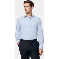 Hawes & Curtis Slim Fit Blue & White Fine Stripe Non-Iron Shirt | Blue/White | Striped | Men's
