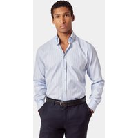 & Slim Fit Blue & Bold Stripe Pin Point Non Iron Oxford Shirt 17.5" collar 37" sleeve