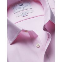 & Slim Fit Pink & Textured Weave Non Iron Shirt 17.5" collar 37" sleeve