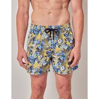 Hawes & Curtis Navy & Yellow Tropical Print Swim Shorts | Navy/Yellow | Floral | Men's