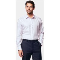 & Slim Fit & Pink Check Non Iron Shirt Contrast Detail 17.5" collar 37" sleeve