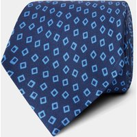Hawes & Curtis Navy & Blue Mini Square 1913 Tie | Navy/Blue | Silk | Geometric | Men's