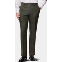 & Tailored Fit Dark Green Hopsack 1913 Suit Trousers 42"