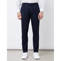 & Tapered Pleated Drawstring Wool Blend Trousers 28"