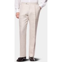 & Tailored Fit Herringbone Linen Suit Trousers UNHEM