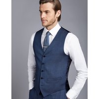 & Mid Birdseye Slim Fit Waistcoat reg