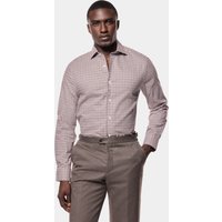 & Slim Fit Burgundy & Olive Green Brushed Check Shirt