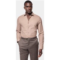 & Slim Fit Herringbone Brushed Shirt